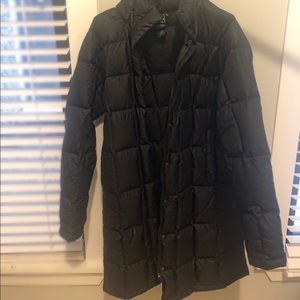 Warm, long winter parka